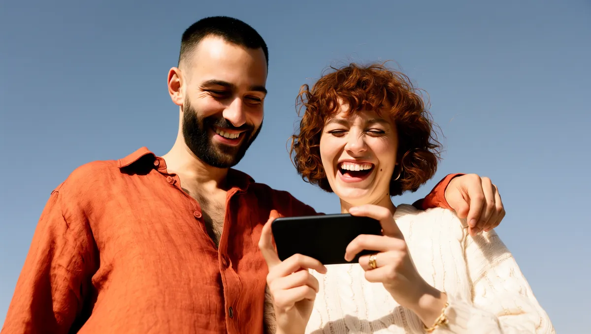 Pareja usando IA en el hogar